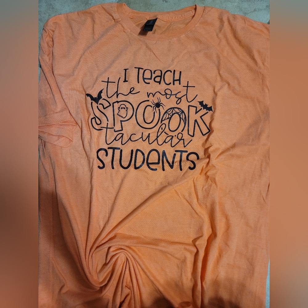 Orange Teacher Halloween Shirt
